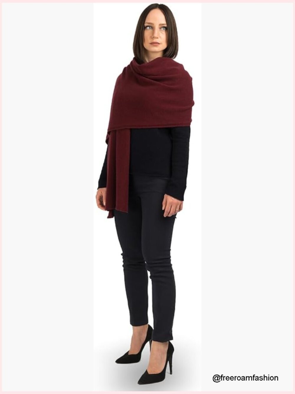 100% Cashmere Stole Scarf Wrap - Made in Italy 24x81 in